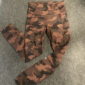 lululemon athletica Brown and Black Camo Leggings